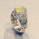 انگشتر نقره مردانه سنگ اوپال