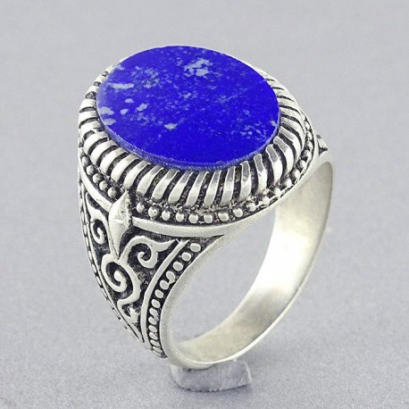 انگشتر نقره مردانه سنگ لاجورد