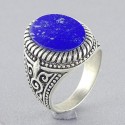 انگشتر نقره مردانه سنگ لاجورد