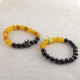 دستبند سنگ عقیق زرد و عقیق سیاه