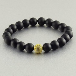 دستبند عقیق سیاه مات