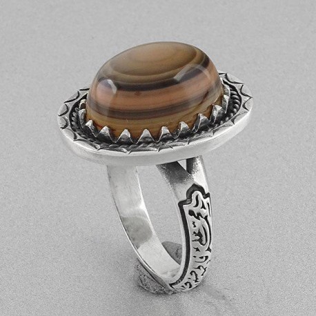 (انگشتر نقره مردانه (عقیق باباقوری