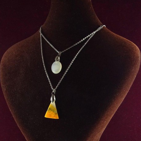 گردنبند سنگ بامبل بی جاسپر،مون استون