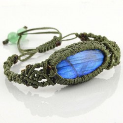 دستبند بافت سنگ لابرادوریت آبی