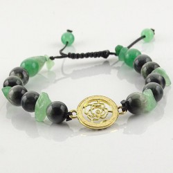 دستبند بافت سنگ آونتورین و چشم عقاب