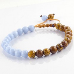 دستبند بافت سنگ آنجلیت و مریم جاسپر