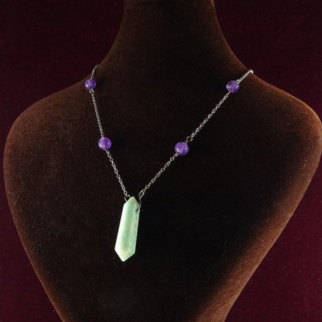 گردنبند سنگ آمتیست و آمازونیت