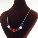 گردنبند سنگ لاجورد،رزکوارتز و عقیق قرمز