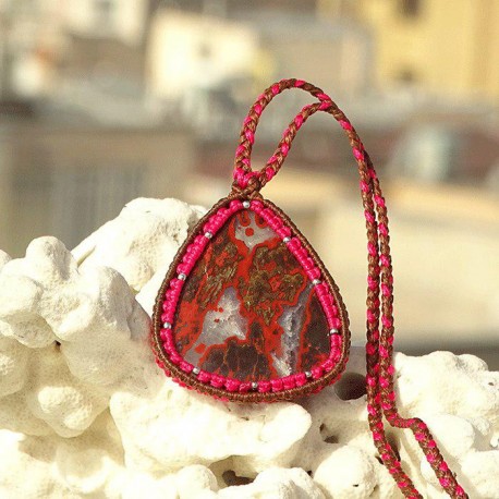 گردنبند تمام بافت عقیق مراکش