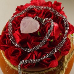 آویز سنگ رز کوارتز