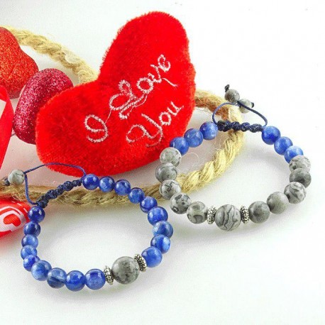 دستبند بافت سنگ کیانیت و پیکاسوجاسپر