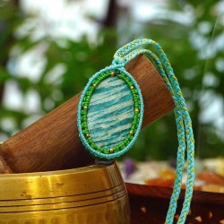 گردنبند تمام بافت سنگ آمازونیت