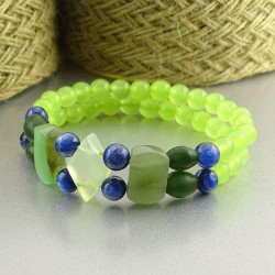 دستبند سنگ کیانیت،یشم و آونتورین