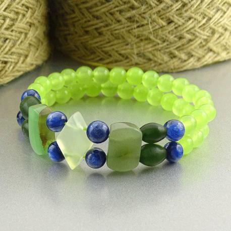 دستبند سنگ کیانیت،یشم و آونتورین