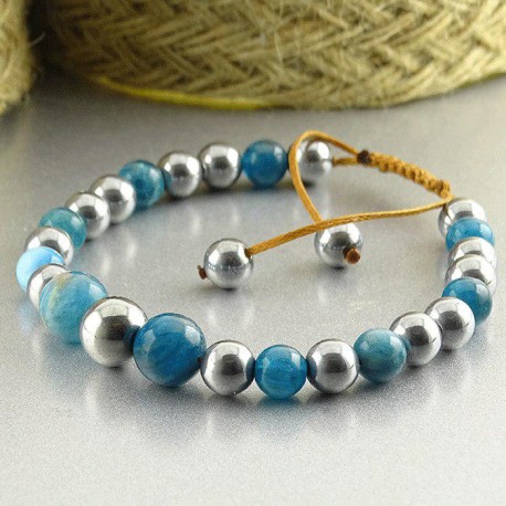 دستبند سنگ آپاتیت و حدید