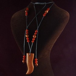 گردنبند بافت سنگ دلرباوعقیق قرمز