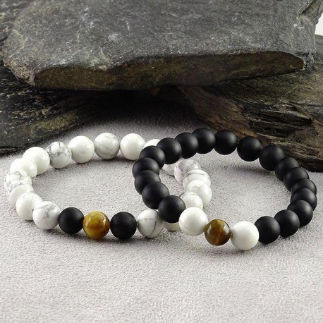 دستبند عقیق سیاه مات،چشم ببر و هولیت