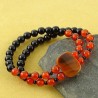 دستبند زیبای سنگ عقیق سیاه و عقیق قرمز