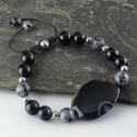 دستبند سنگ عقیق،ابسیدیان و حدید