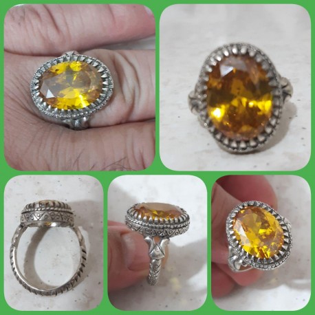 انگشتر نقره یاقوت زرقون