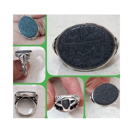 انگشتر نقره مردانه نگین یشم