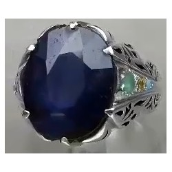 انگشتر نقره یاقوت کبود آفریقایی