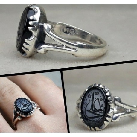 انگشتر نقره نقش زیبای علی(ع)