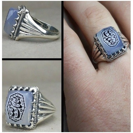 انگشتر عقیق کبود یمنی