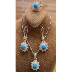 نیم ست نقره فیروزه اصل نیشابور